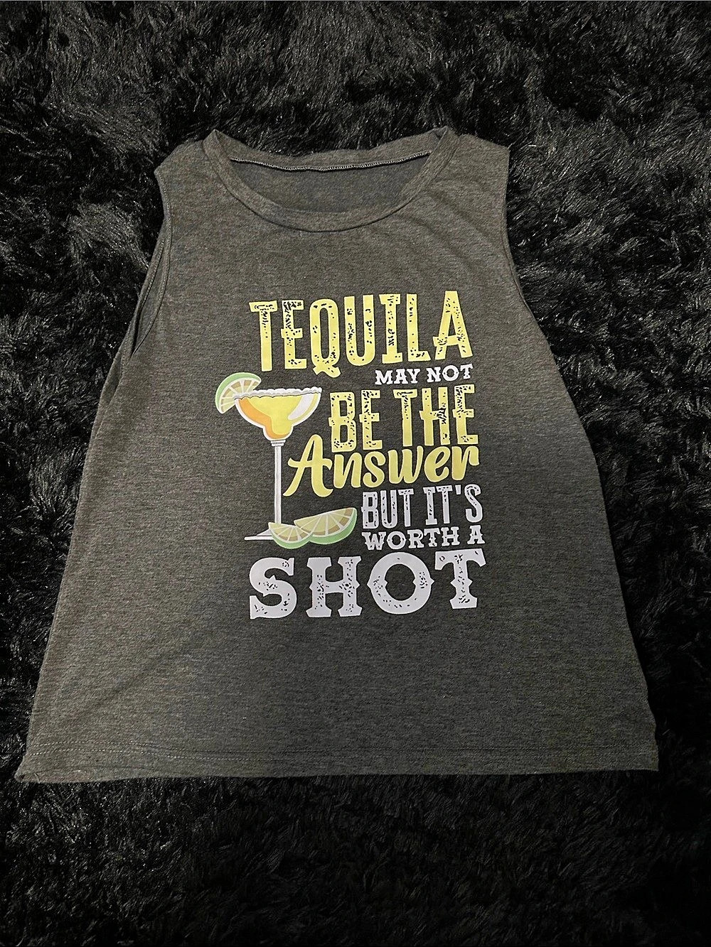 Tequila Graphic Muscle Tee in dark Gray size L